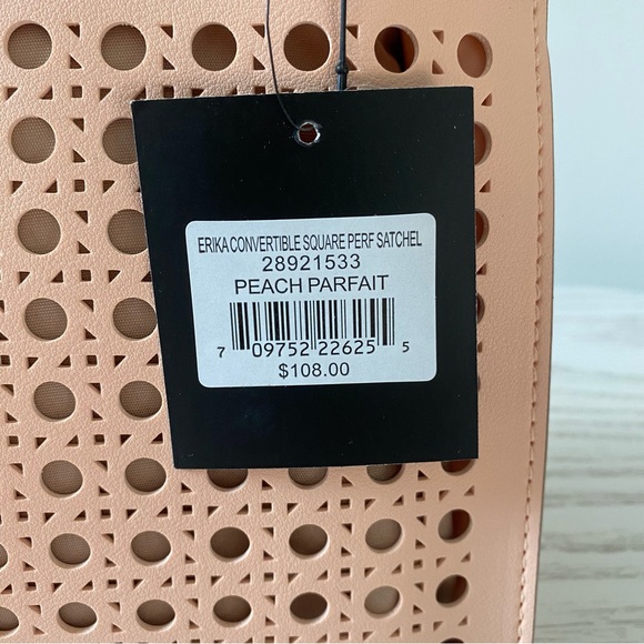 Nanette Lepore NWT Erika Convertible Perforated Satchel in Peach Parfait - Picture 4 of 12
